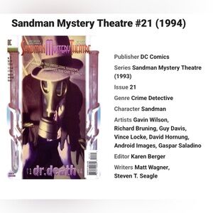 Sandman Mystery Theatre #21 - 24 Comics - Dr. Death
